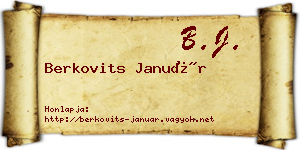 Berkovits Január névjegykártya
